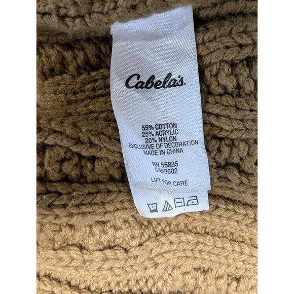 Cabela's Mens XL Cable Fisherman Knit Sweater Toggle Buttons Elbow‎ Patchs Heavy - Picture 11 of 11